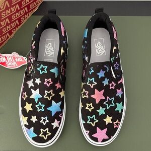 Vans Kids Starry Slip-On Sneakers - Black with Multicolor Stars